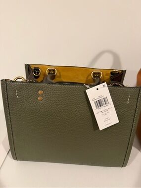 Coach Rogue 25 Olive Green Pebbled Leather Top-Handle Bag